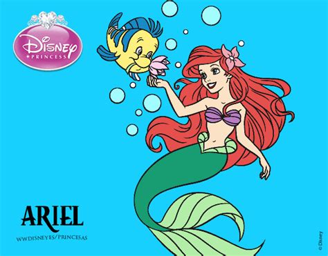 dibujo de la sirenita ariel y flounder pintado por en el día 16 05 15 a las 15 43