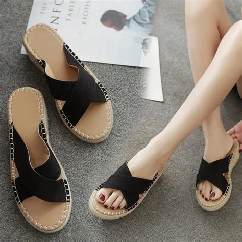 2018 Fashion Summer Women Shoes Solid Wedges High Heeled Slippers Women Slippers Holiday Beach