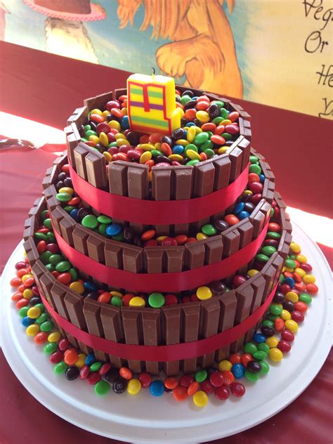 The 3 Tier Kit Kat Cake I Made For My Daughters 4th Birthday Mandm Cake