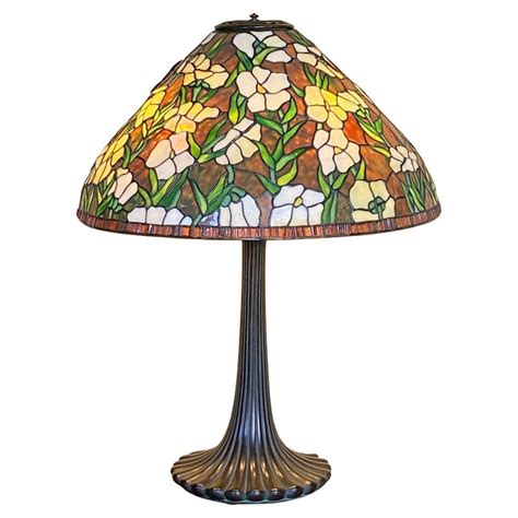 antique tiffany style leaded glass table lamp for sale at 1stdibs