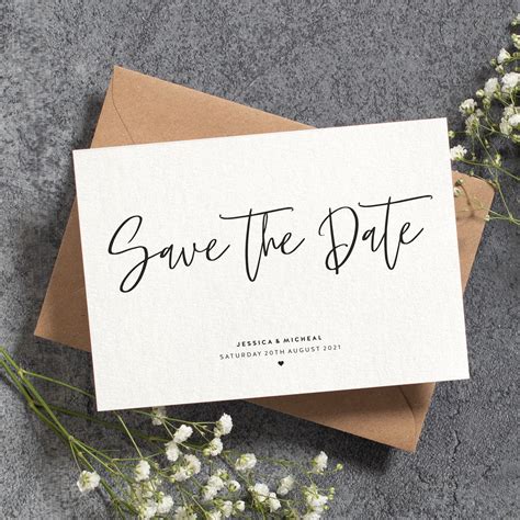 Modern Save The Date Simple Save The Date Cards Save The Etsy