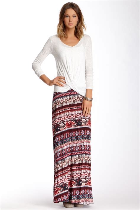 bobeau bobeau printed maxi skirt nordstrom rack printed maxi skirts maxi skirt fashion