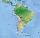 Vector Map South America continent relief | One Stop Map