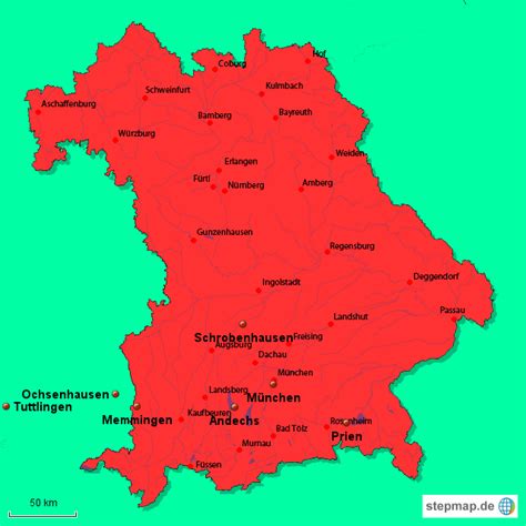 Stellenbörse der kommunalen arbeitgeber in bayern. StepMap - Bayern - Landkarte für Deutschland