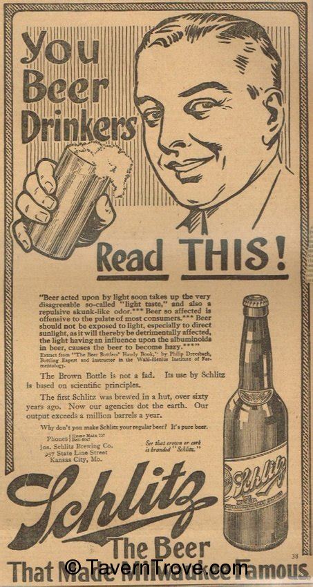 Item 80513 1912 Schlitz Beer Paper Ad