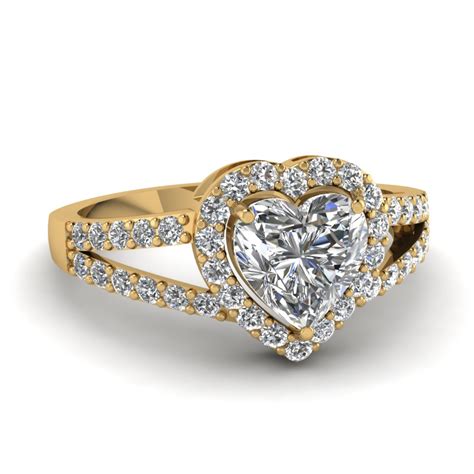 Heart Shaped Diamond Engagement Ring In 18k Yellow Gold Fascinating Diamonds
