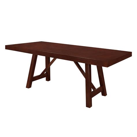 The perpendicular bread edge boards on the ends. Walker Edison Furniture Company 60 in. Espresso Solid Wood Trestle Dining Table-HDW60TRES - The ...