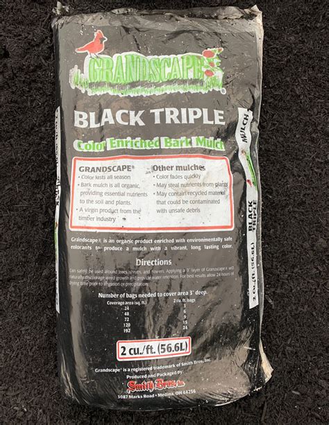 Grandscape Black Diamond Triple Shred Mulch 2 Cuft Bag Earth To
