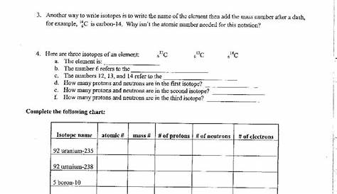 isotope practice worksheets answer key