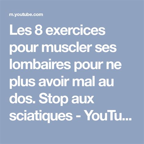 Les Exercices Pour Muscler Ses Lombaires Pour Ne Plus Avoir Mal Au Dos Stop Aux Sciatiques