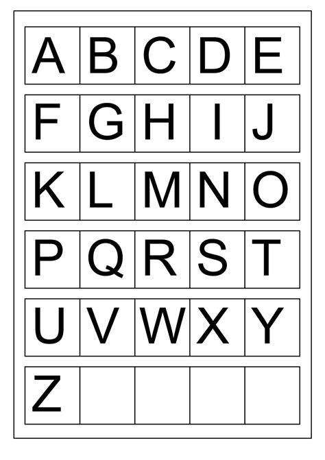 Capital Alphabet Letters Chart Capital Letters Worksheet Printable