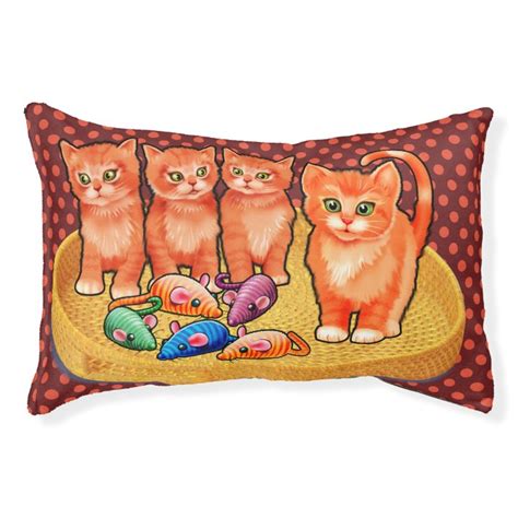Cat Bed Pillow 4 Kittens Design Uk