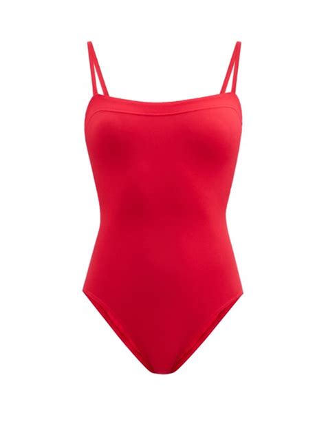 Eres Aquarelle Square Neck Swimsuit Red Beachwear Coshio Online Shop