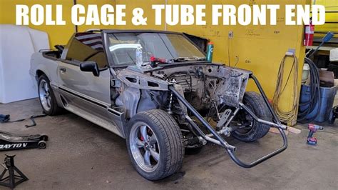 Foxbody Mustang Custom Tube Front End And Roll Cage Youtube