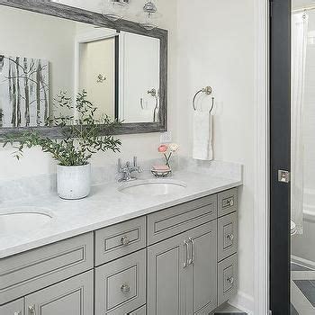 Shower remodel interior bathrooms remodel master bathroom bathroom decor amazing bathrooms small bathroom bathroom inspiration shower tub. Gray Dual Washstand with Distressed Gray Wood Mirror ...