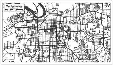 Montgomery Alabama Usa City Map In Retro Style Outline Map 17292761