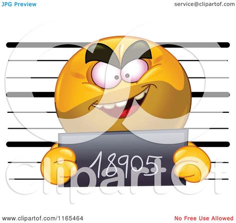 Cartoon Of A Mugshot Emoticon Smiley Royalty Free Vector Clipart By