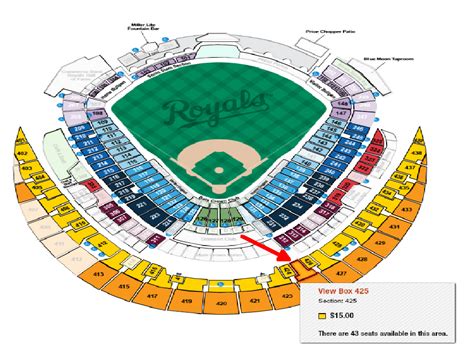 Kauffman Stadium Seating Map With Rows New Orleans Zip Code Map