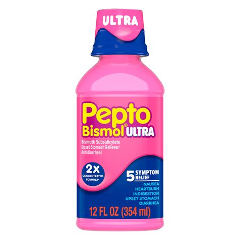 Pepto Bismol Liquid Ultra for Upset Stomach, 5 Symptom Relief, Original