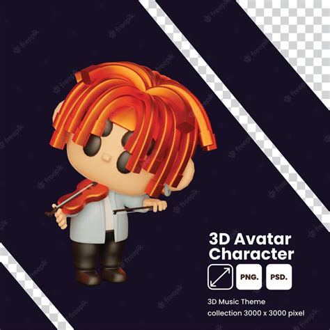 Premium Psd A Cartoon Character With The Title 3d Avatar Character On It