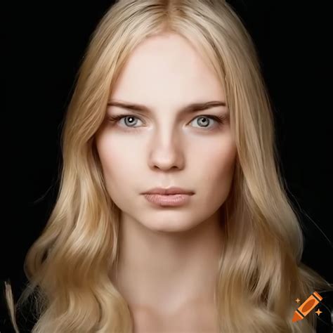 realistic portrait of a blonde woman with wavy hair on craiyon