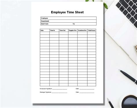 Employee Timesheet Editable Timesheet Printable Timesheet Instant