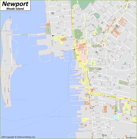 Newport Rhode Island Downtown Map