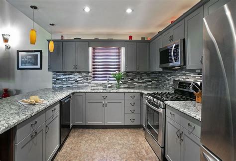 Below selected pictures are all great about white kitchen gray countertop ideas. What is the Average American Kitchen Size? | Grey kitchen ...