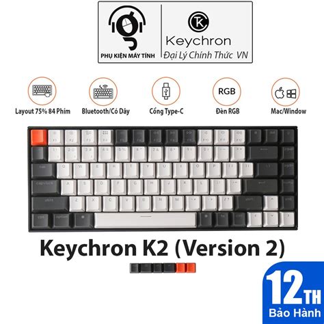 Bàn Phím Cơ Không Dây Keychron K2 Version 2 Hot Swappable Zicxabooks