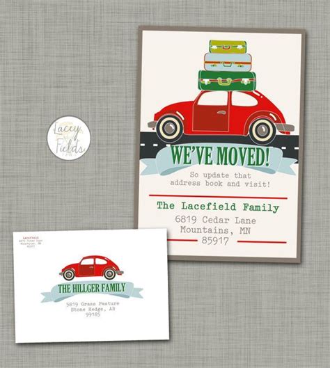 Retro Moving Announcement Printable Change Of Address Announcement