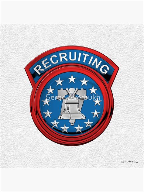 Army Recruiting Command Usarec Insignia Over White Leather Canvas