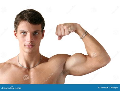 Muscular Man Flexing His Biceps Royalty Free Stock Image Image