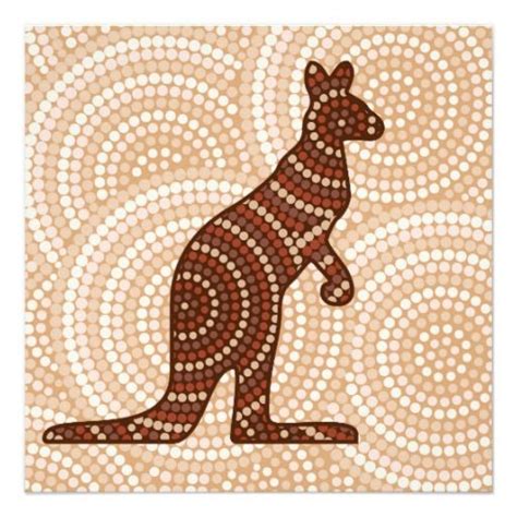 Aboriginal Kangaroo Dot Painting Art Aborigène Peinture
