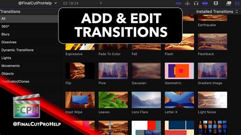 Final Cut Pro X Add And Edit Transitions Youtube