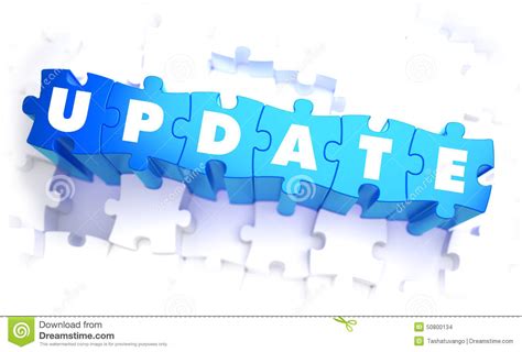 Update - Word In Blue Color On Volume Puzzle Stock Illustration - Image: 50800134