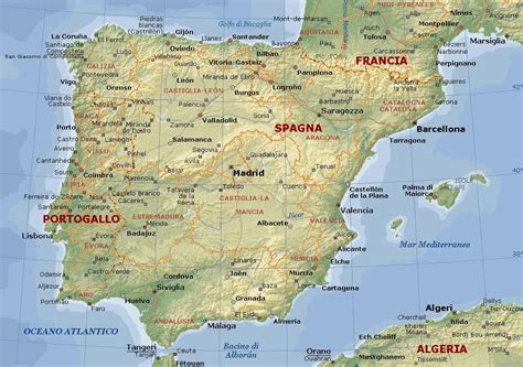 Spagna Carta Muta Vettoriale Mappa Politica Della Spagna Con Le Varie