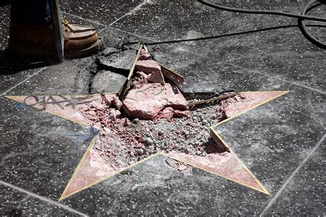 Trumps Hollywood Walk Of Fame Star Destroyed By A Vandal