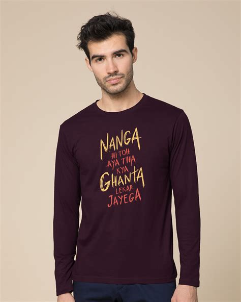 T shirt fashion prints variation with aloha hawaii lettering with colorful palm leaves on dark night background. Buy Nanga Hi Toh Maroon Printed Full Sleeve T-Shirt For ...