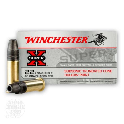 Winchester Super X 22 Long Rifle 40 Grain Truncated Cone Hollow Point