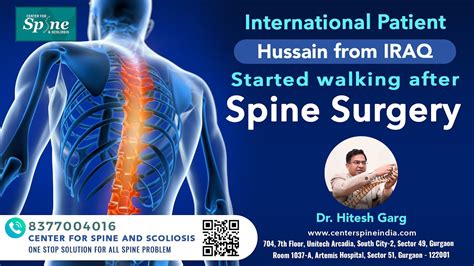 international patient started walking after spine surgery in india dr hitesh garg spine