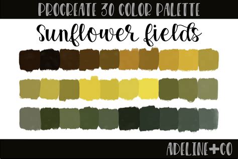 Sunflower Fields Procreate Color Palette 1082017
