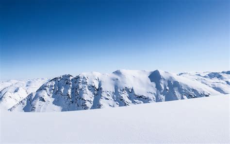 Cold Winter Blue Sky Snow Mountain Range Preview