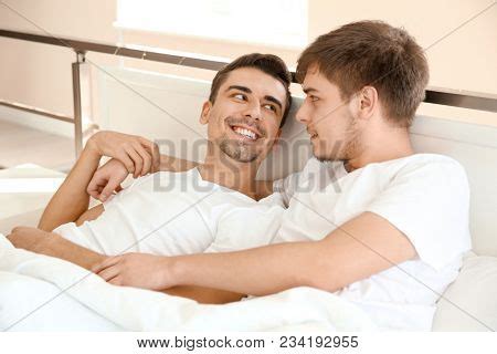 Babe Gay Couple Lying Image Photo Free Trial Bigstock
