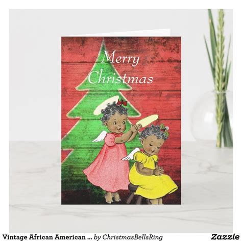 vintage african american christmas card zazzle merry christmas
