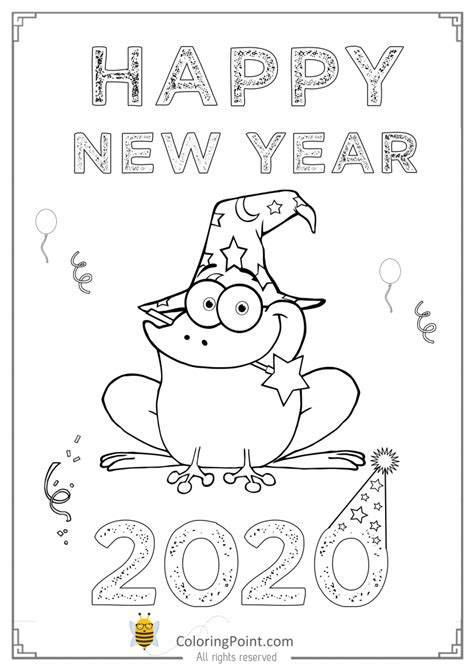 Happy New Year 2020 Coloring Page Happy New Year 2020 New Year 2020