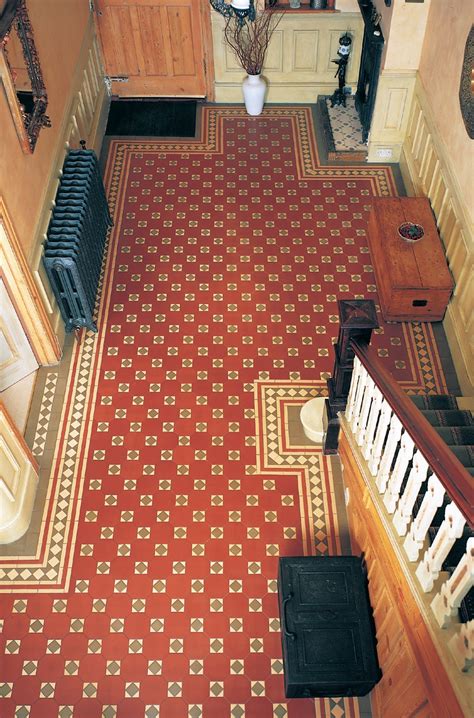 Original Style Victorian Floor Tiles Arundel Patternred