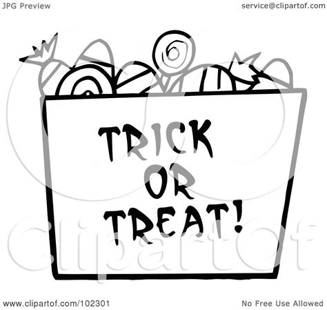 Royalty Free Rf Clipart Illustration Of A Black And White Trick Or