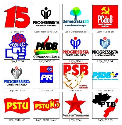 Pacote de logos de partidos políticos do brasil Vetores Download