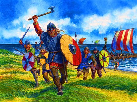 Viking Warriors Charging Ashore Viking Warrior Viking Art Viking