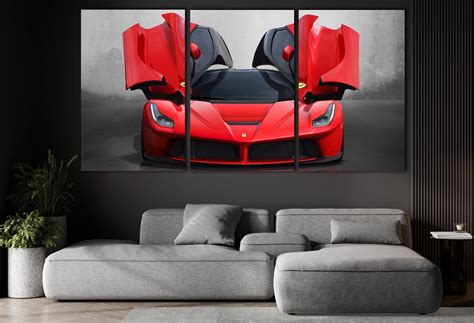 Ferrari Laferrari Wall Decor Luxury Car Wall Art Garage Sign Etsy